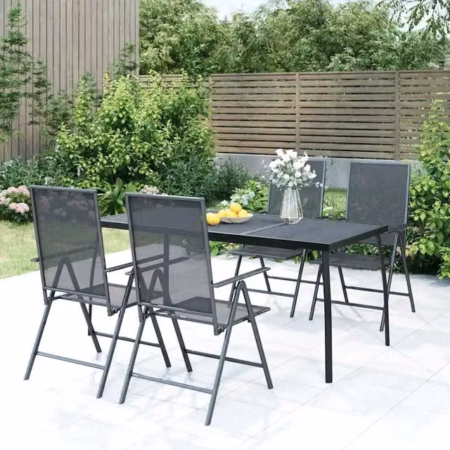 Set da Pranzo da Giardino 5 pz in Acciaio Antracite 3187982