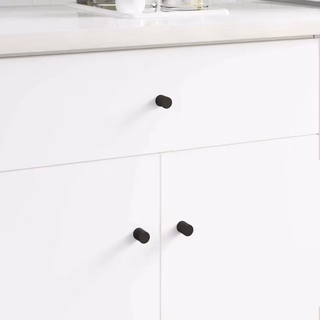 Pomello per mobili vidaXL in legno e ferro nero opaco