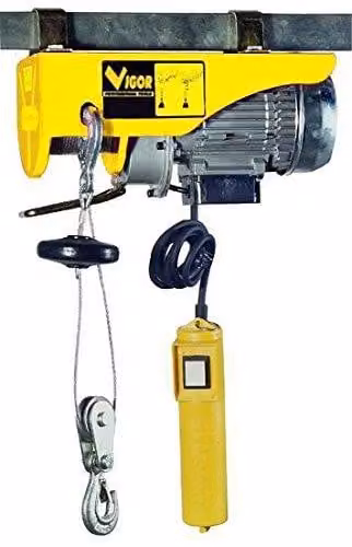Gruppo elevatore per cavi, capacità 250 kg, 125 kg, cavo da 3 mm, lunghezza 12/6 metri, potenza 500 W, colore giallo