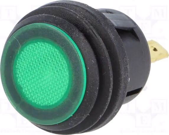 1 interruttore a pulsante, verde, OFF-ON, 6A/250VAC, posizione 2, grado di protezione IP65, codice prodotto R13-527D2B-02-BG, marca Stard-Sc