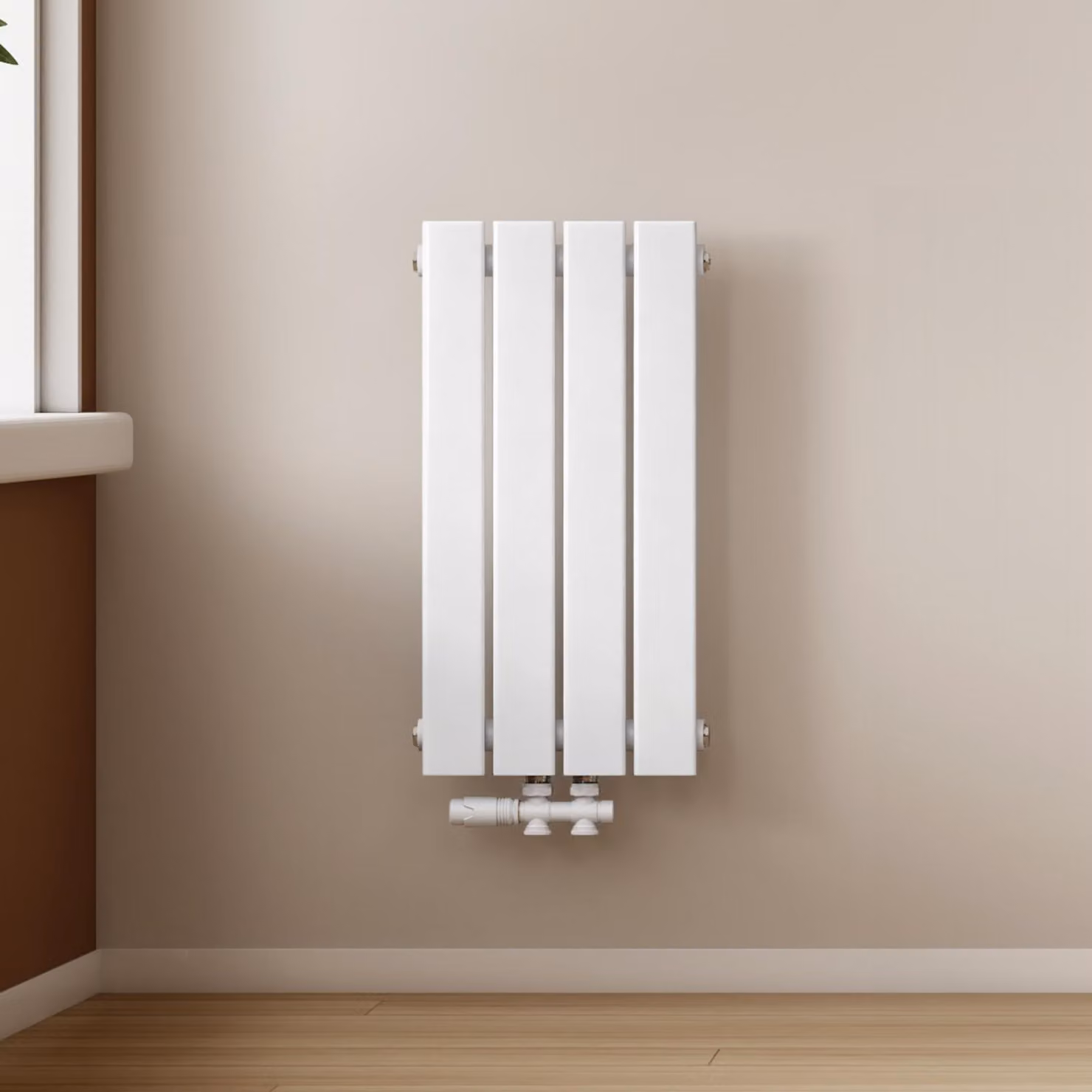 Radiatore EMKE, modello a pannello, design piatto, dimensioni 60 x 30,4 cm, a singolo strato, potenza 210 W, colore bianco