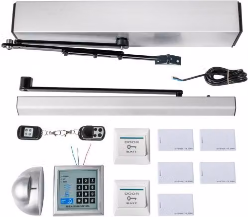 Apriporta Automatico Elettrico VEVOR in Acciaio Inossidabile Argento, Potenza 52 W, Apertura Regolabile a 120 Gradi, 110-240 V