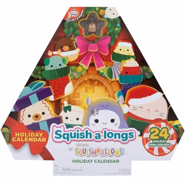 Calendario dell'Avvento SQUISHMALLOWS. 24 mini-Squish da collezionare, edizione natalizia