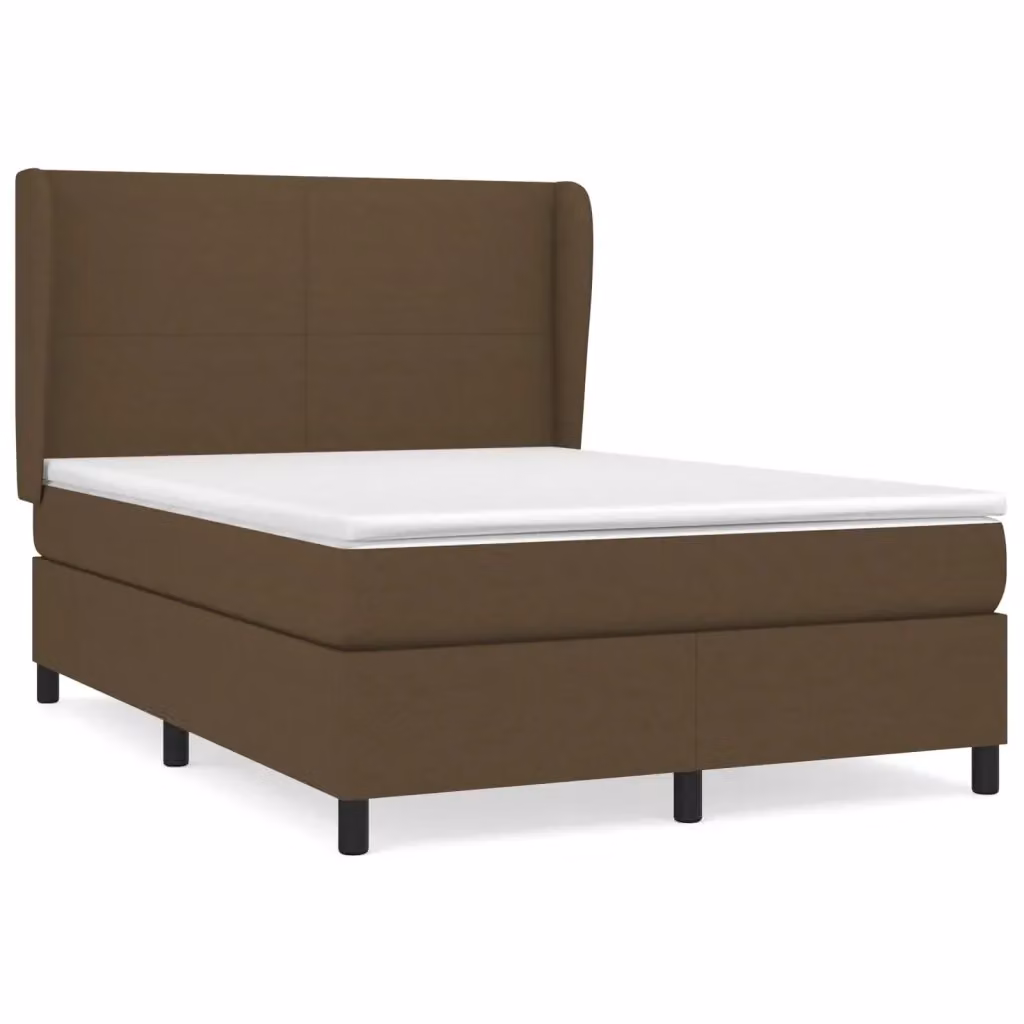 Letto Ibrido vidaXL con Giroletto a Molle e Materasso Marrone e Bianco L/P/H: 193 x 147 x 128 cm – 2