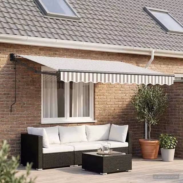 Tenda retrattile Grigio chiaro e bianco 3 x 2,5 m 3425865
