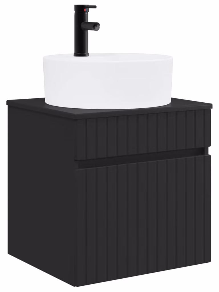 Mobile lavabo da parete Nero 49 x 44,5 x 65 cm