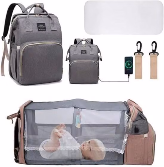 Borsa a tracolla pieghevole impermeabile grigia per bambini SENZA MARCA, L/P/H: 40 x 30 x 20 cm