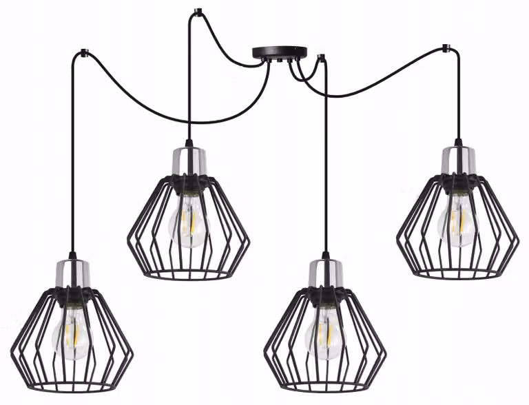 Lampada a sospensione, lampadario da soffitto, paralume in filo metallico, LED