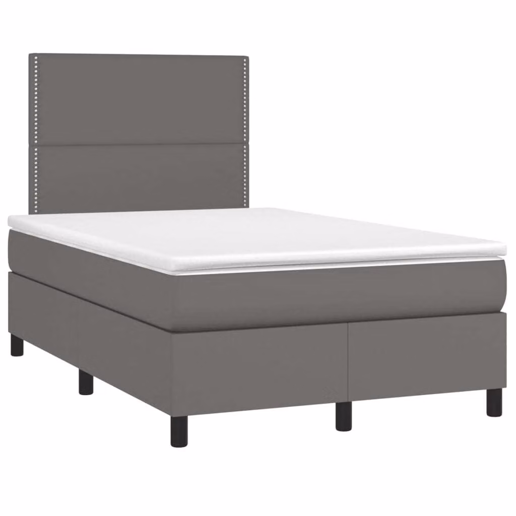 Maison Exclusive - Letto boxspring con materasso grigio 120x190 cm in ecopelle