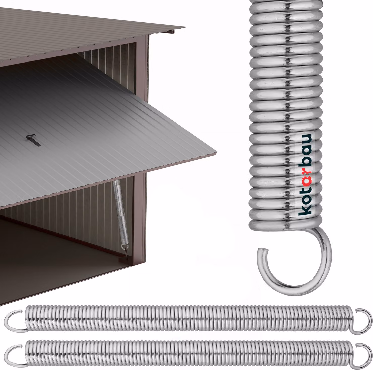 KOTARBAU® Set di 2 molle per porte da garage Filo 490 mm Molla di torsione Molla di tensione per porte da garage Porta da garage