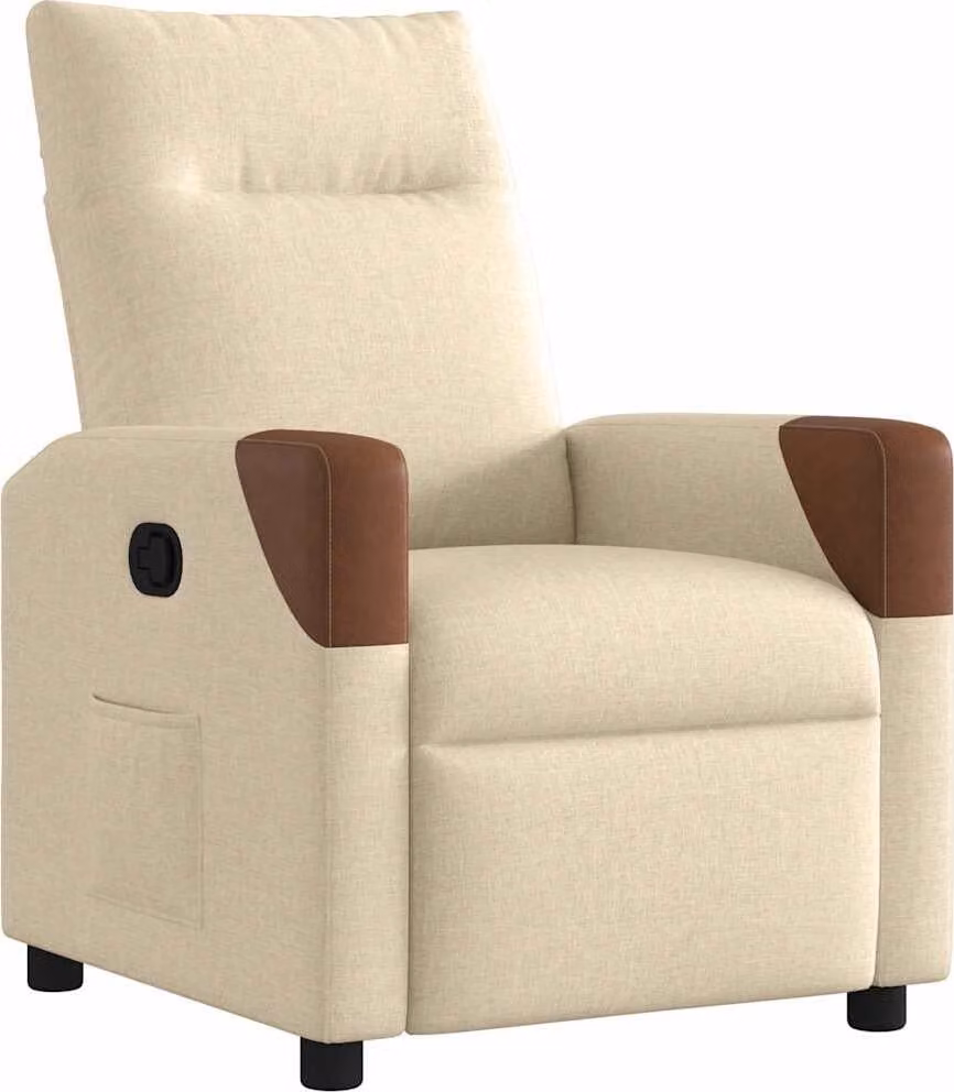 Poltrona Reclinabile in Tessuto Crema