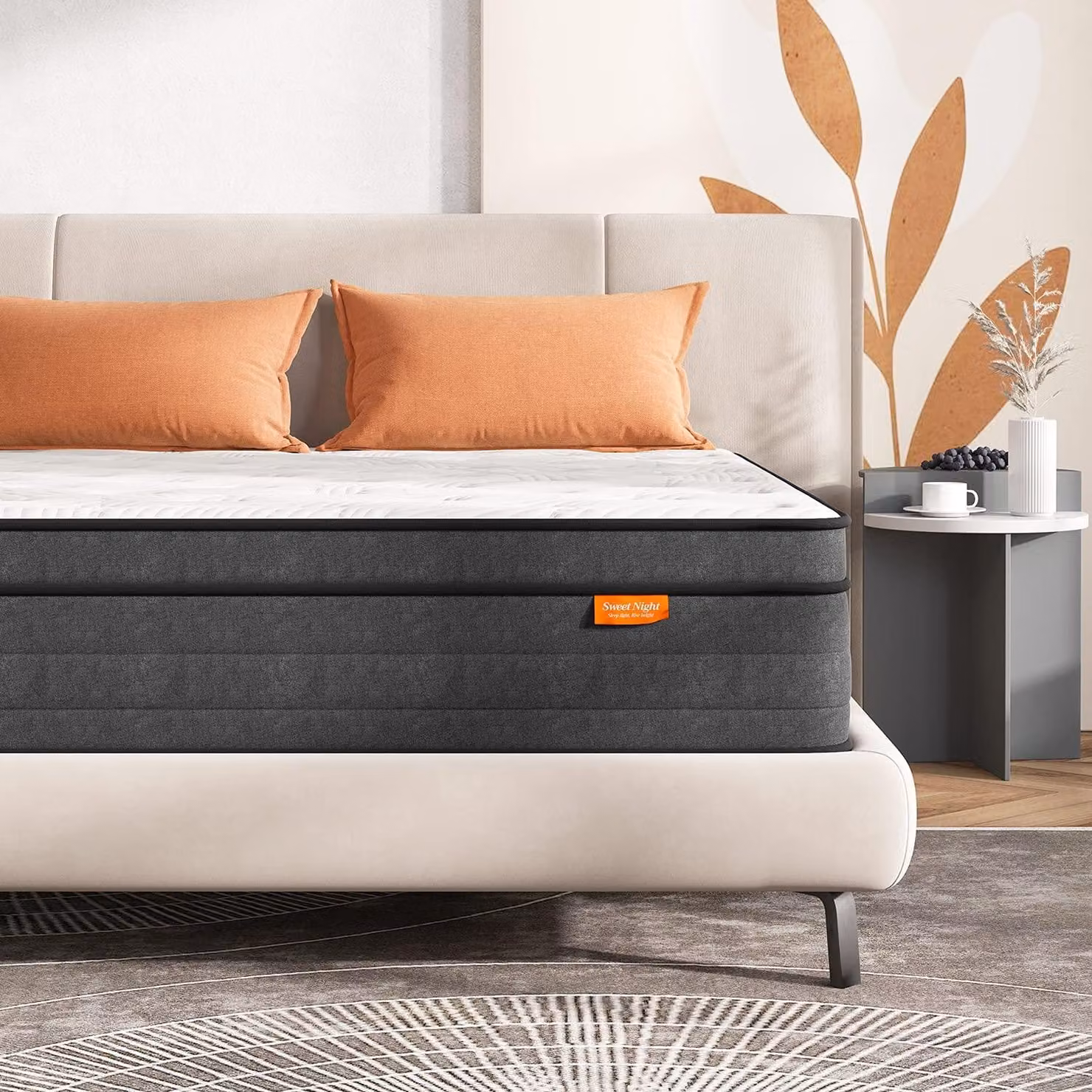 Materasso Sweetnight, 150x190 cm, materasso a molle insacchettate a 7 zone con strato in gel