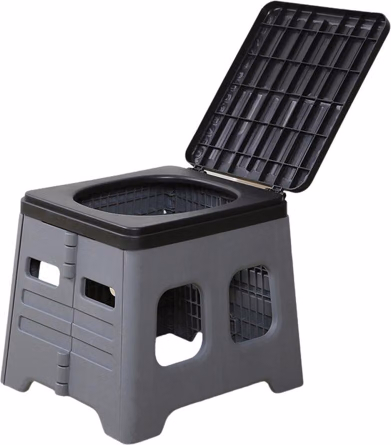 Trolley da viaggio -toilette portatile pieghevole -campeggio -emergenza con carico del coperchio fino a 150 kg per uso interno ed esterno
