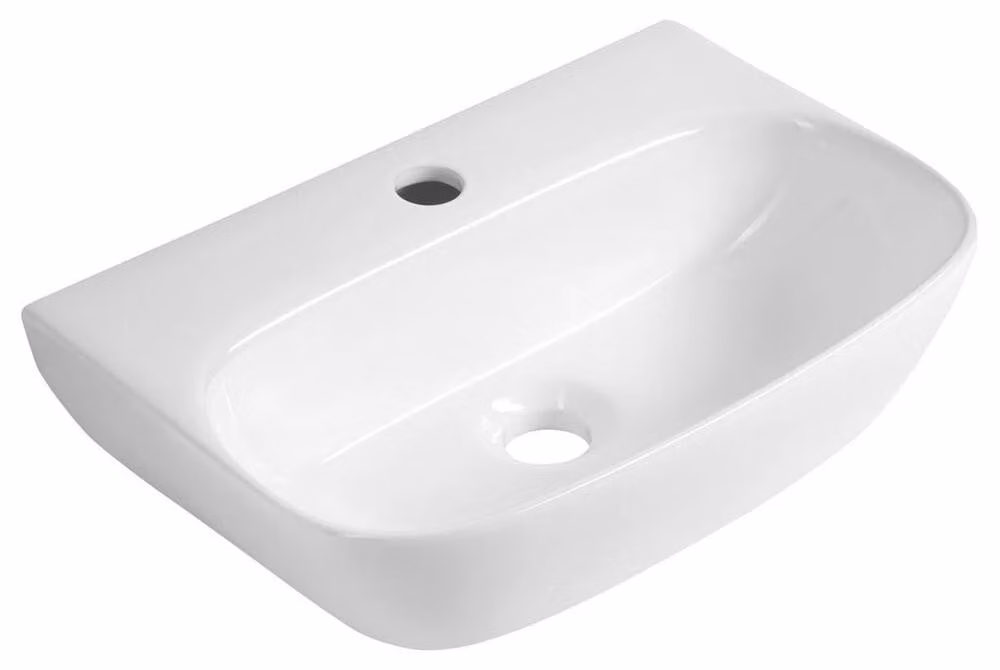 Lavabo in Vetroceramica FLANNY 46x31 cm, bianco