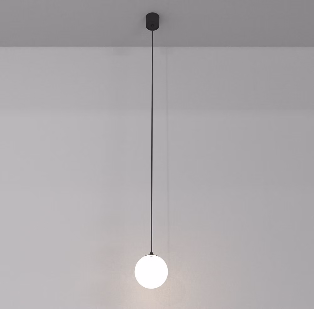 Lampada a sospensione Maytoni Luna, bianco/nero, LED 4000K, alluminio, IP20, a risparmio energetico