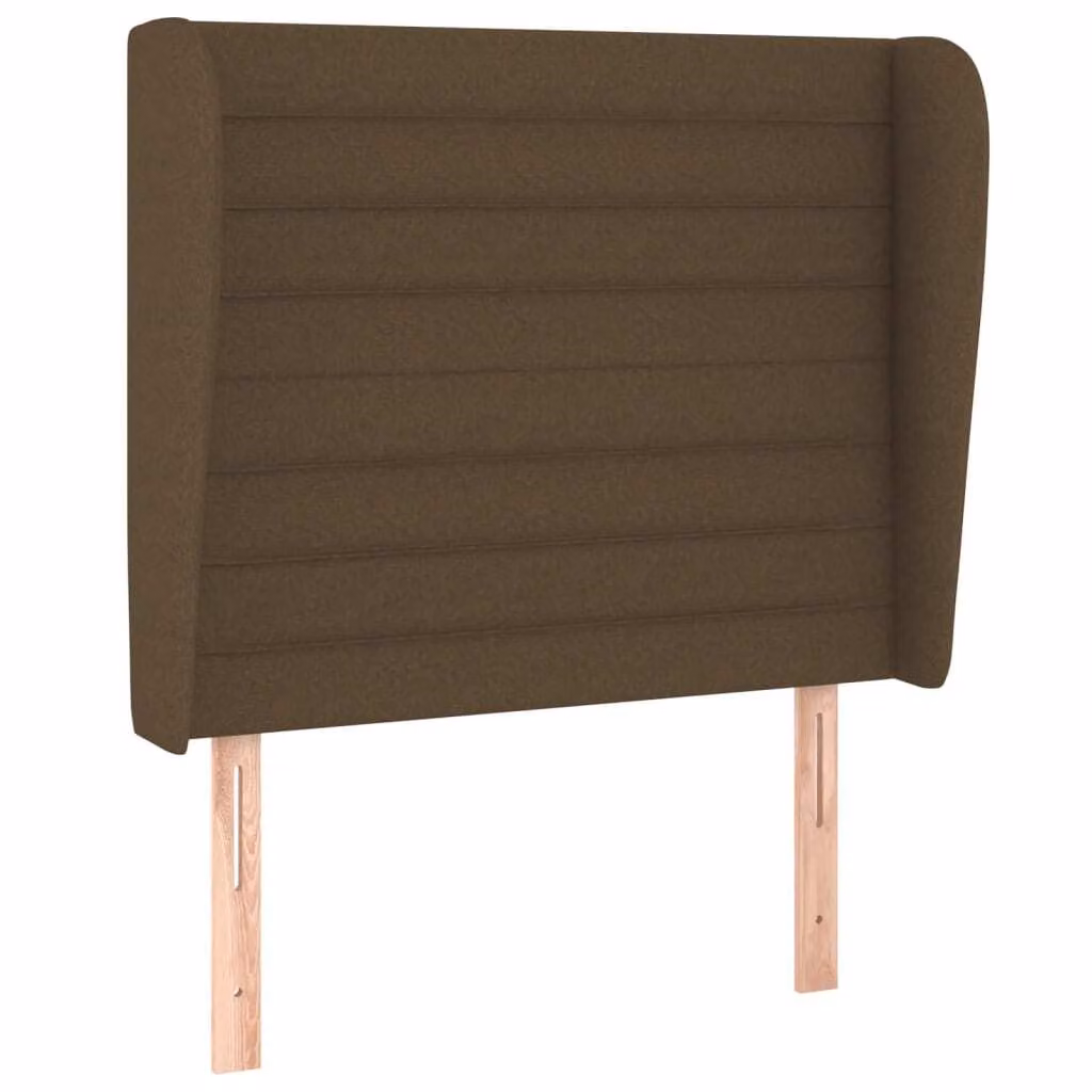 Testiera ad Orecchio Marrone Scuro 93x23x118/128 cm in Tessuto