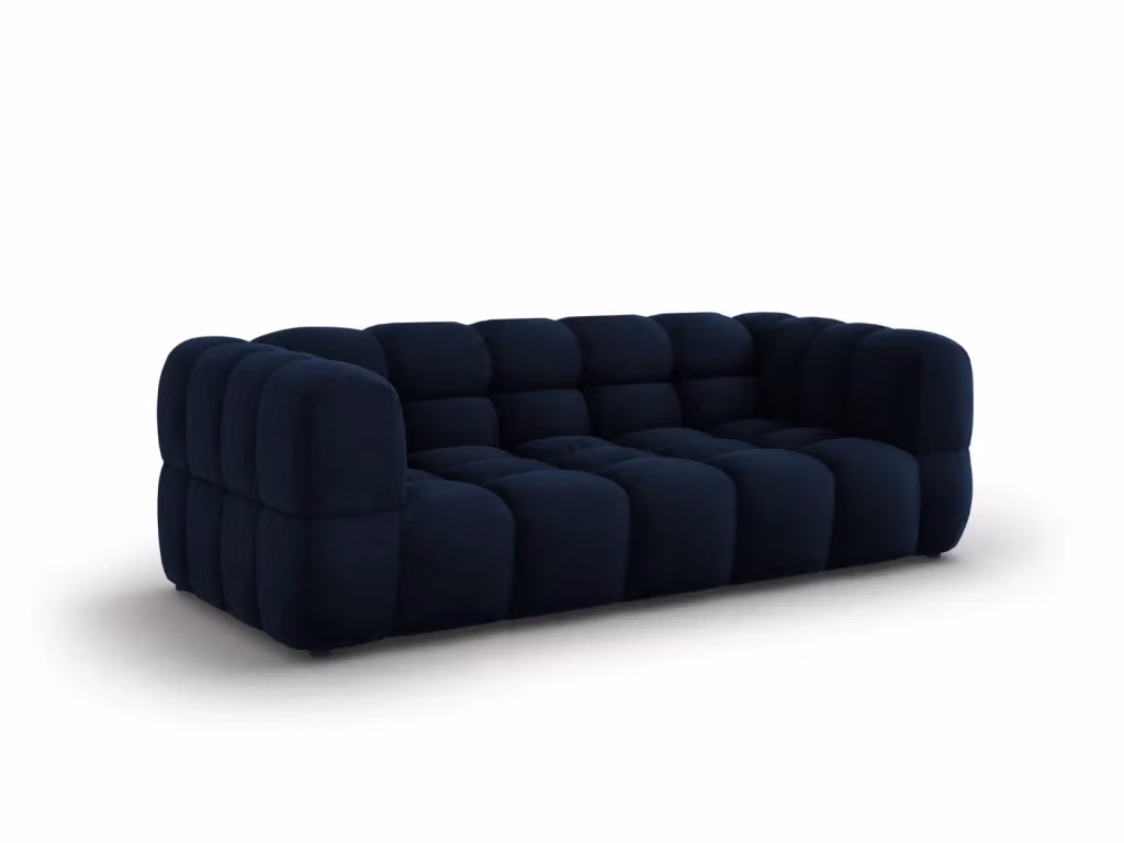 Divano Sky a 3 posti Cosmopolitan Design in velluto blu L: 214 cm, P: 75 cm, H: 78 cm – 2