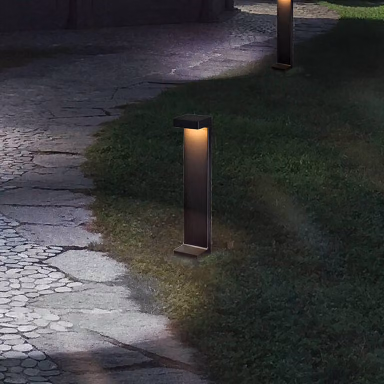 Viokef Lampioncino LED Quadro, Nero, Alluminio, Moderno, Lampada LED da esterni
