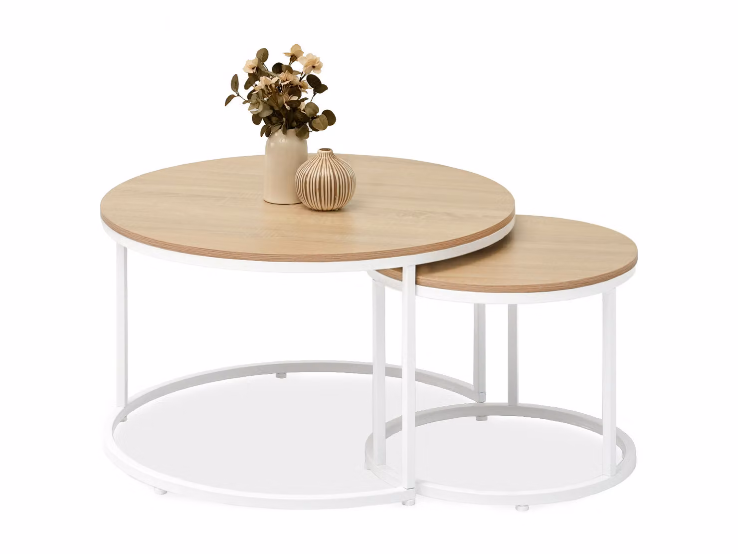 Set di tavolini da caffè JACEK - rovere sonoma / bianco