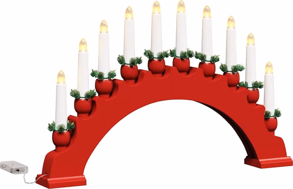 Arco di Candele di Natale con 10 Candele LED Rosso