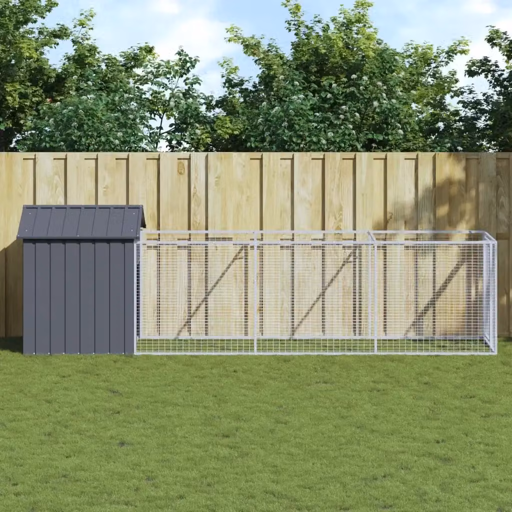 Casetta per cani DESIGN IN in metallo con tetto antracite resistente alle intemperie L: 405 cm, P: 117 cm, H: 123 cm – 2