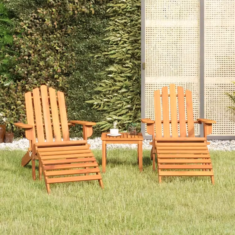 Set Salotto da Giardino Adirondack vidaXL in Legno di Acacia Marrone, 3 Pezzi