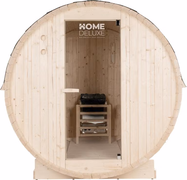 HOME DELUXE Sauna a botte da esterno LAHTI - ideale per 4 persone in legno di abete rosso