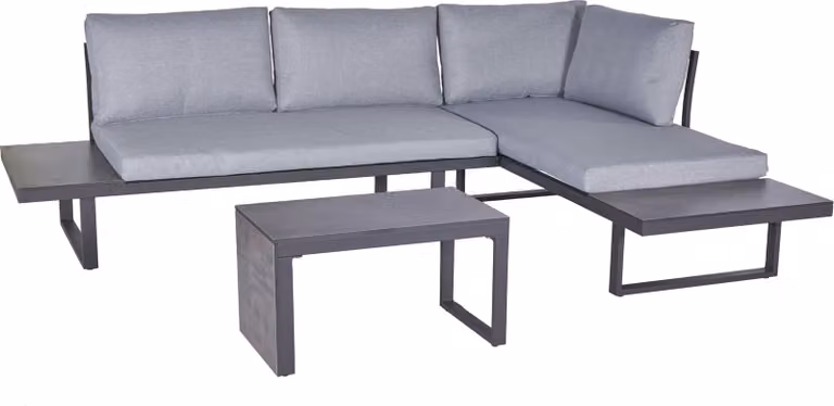 Set da salotto Nairobi Divano angolare da giardino in alluminio/HPL antracite