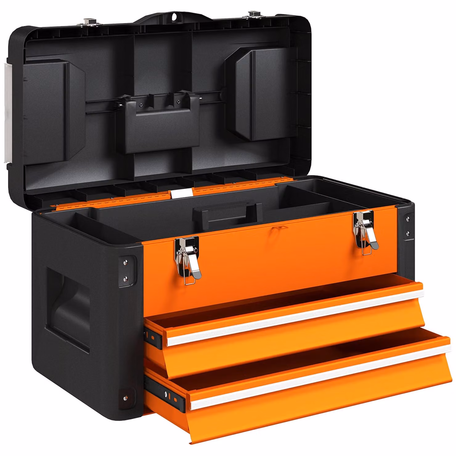 HOMCOM Cassetta degli attrezzi, 49,7 x 25,3 x 28,9 cm Cassetta degli attrezzi con cassetto