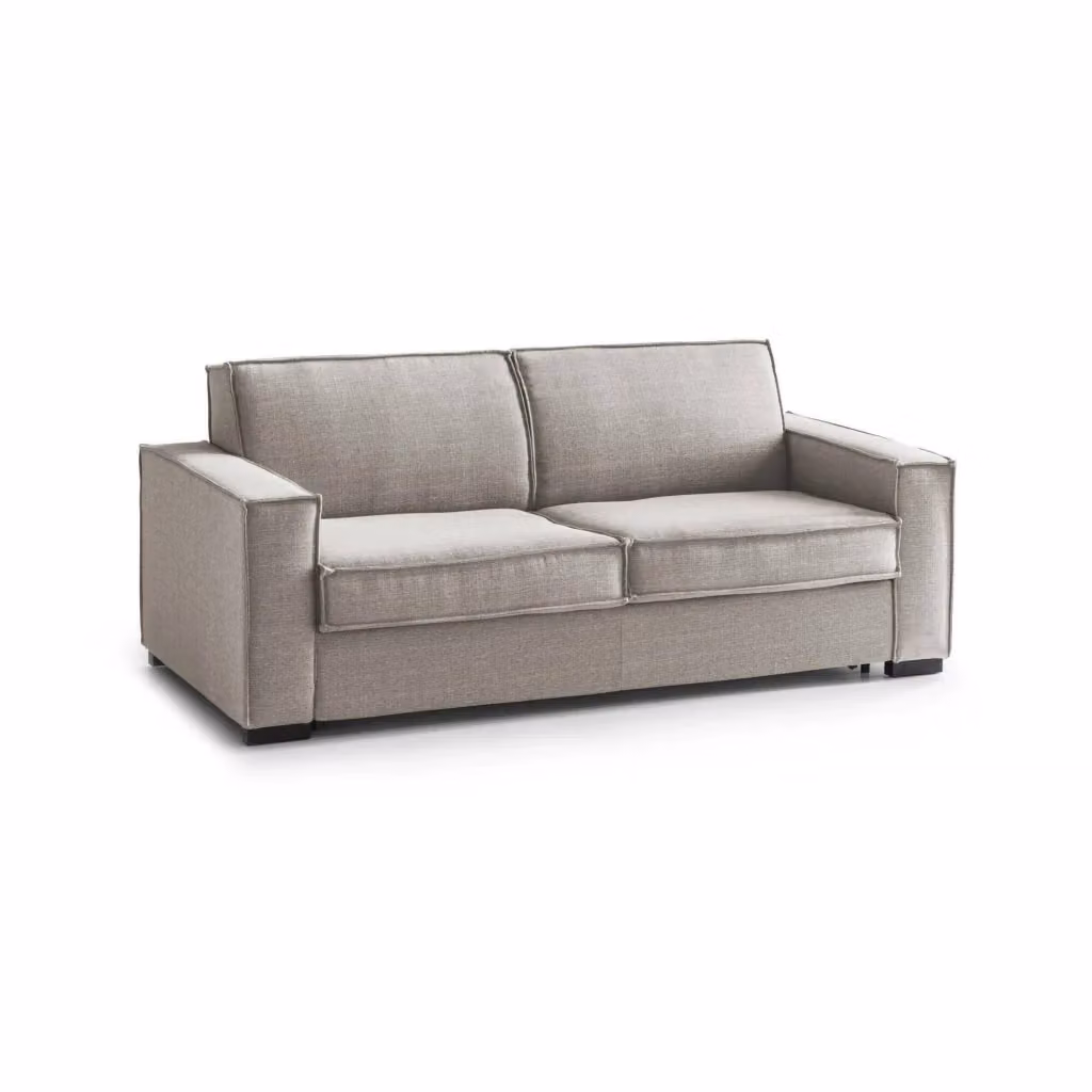 Divano Letto Alisa Talamo Italia, Sofà 2 Posti con Apertura Girevole e Braccioli Slim, Rivestimento in Tessuto Beige, L: 180 cm, P: 95 cm, H: 90 cm – 2
