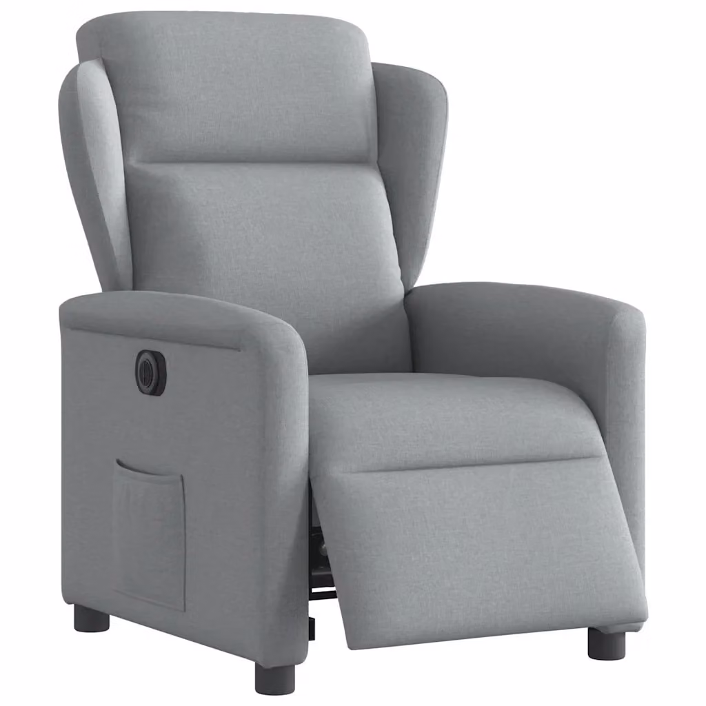 Poltrona Reclinabile Elettrica vidaXL in Tessuto Grigio con Braccioli e Funzione Auto-Return – 2