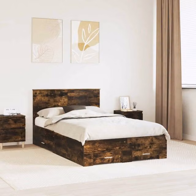 Struttura del letto Rovere Fumo 120 x 200 cm 3408294