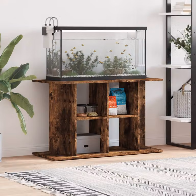 vidaXL Supporto Acquario in Legno Multistrato Rovere Fumo Marrone L: 100 cm, P: 40 cm, H: 60 cm