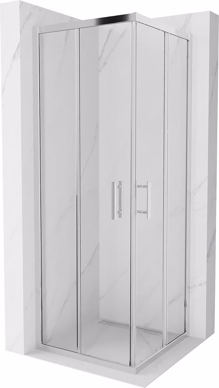 Mexen Rio cabina doccia quadrata 70 x 70 cm, trasparente, cromo - 860-070-070-01-00