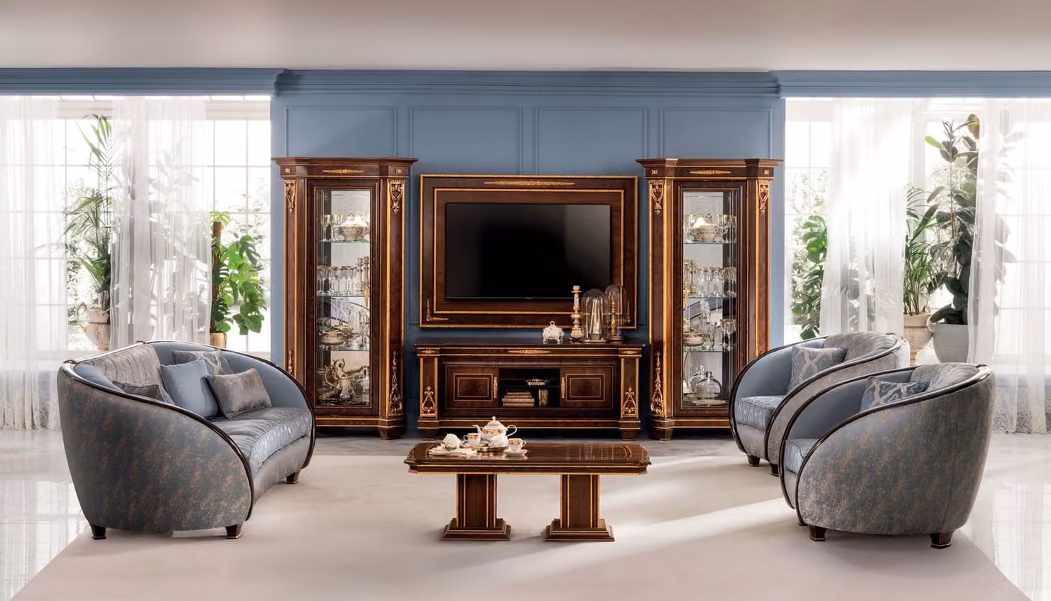Italienische Wohnzimmer Polster Möbel Sofagarnitur 3+2+1 Komplett Set Sitz