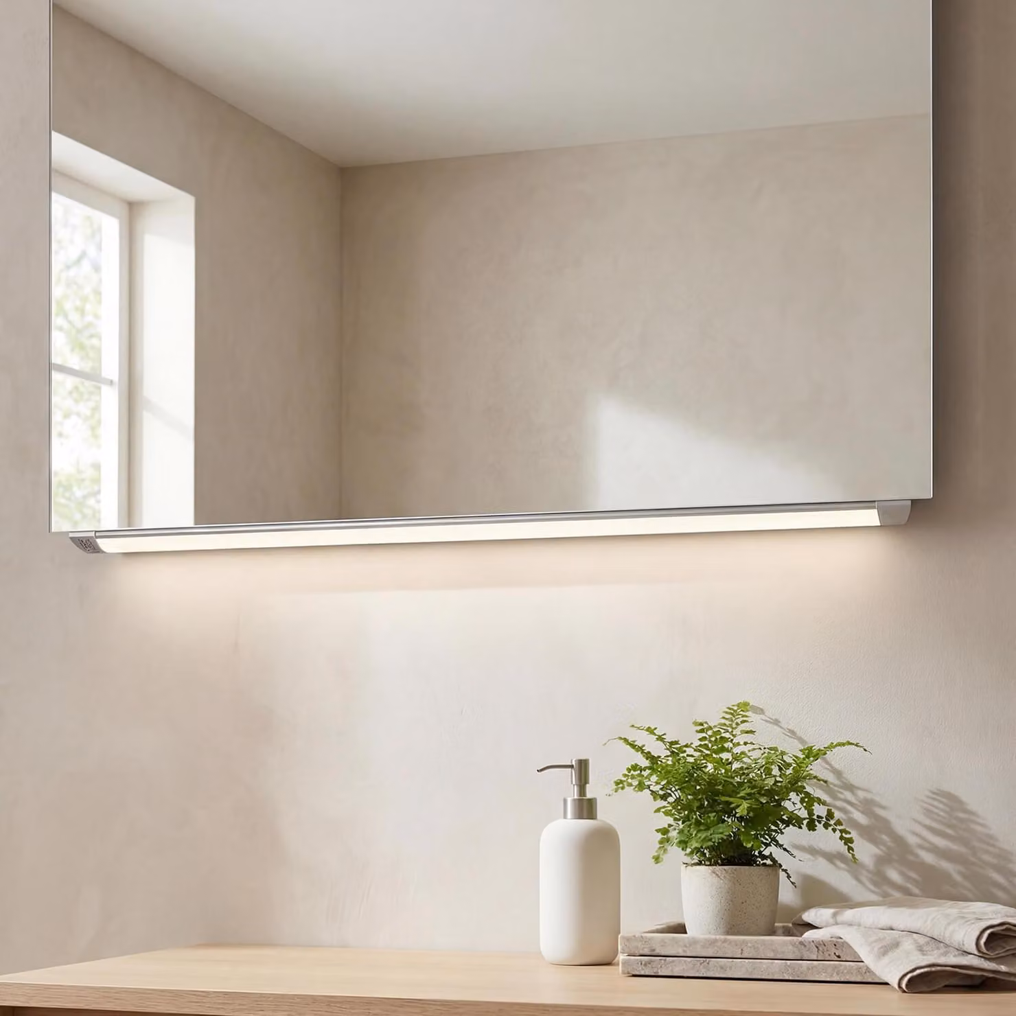Plafoniera LED dimmer bianco allungato cambio colore 4200 K 5280 lm plafoniera