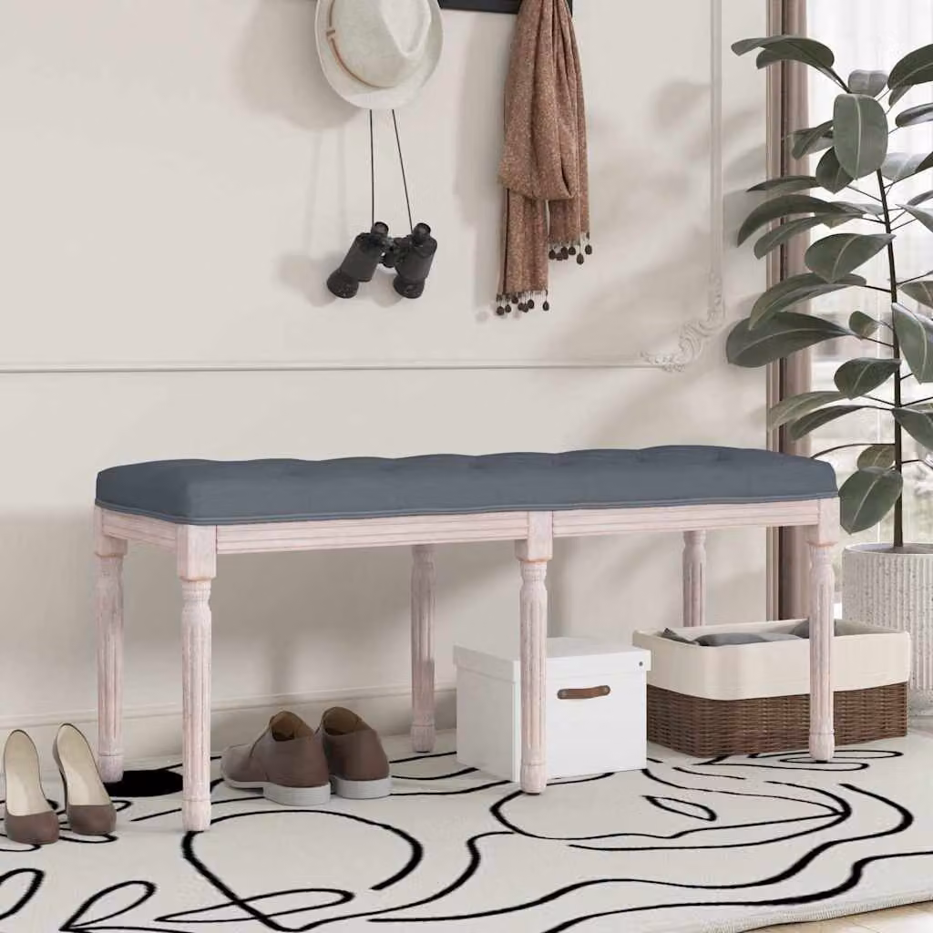 Panca vidaXL in velluto grigio scuro L: 110 cm, P: 40 cm, H: 49 cm