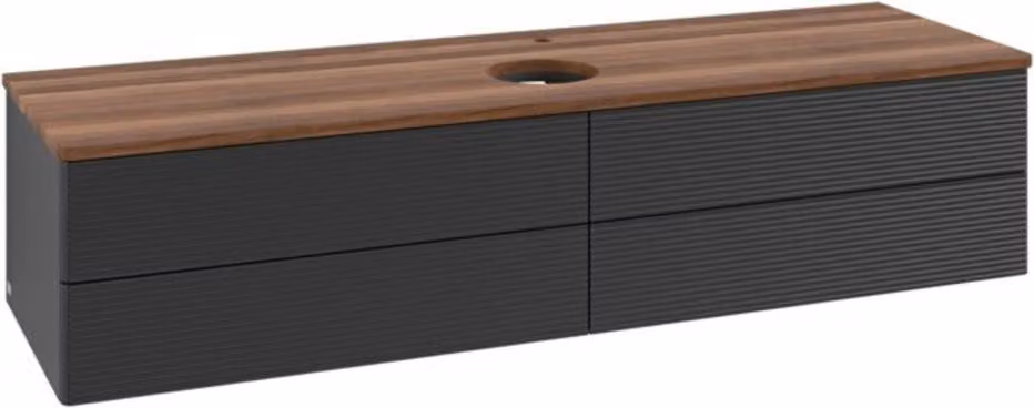 Mobiletto V&B con struttura frontale - illuminazione Antao 160x50cm, HL, WBP w. wal, bla m Lac
