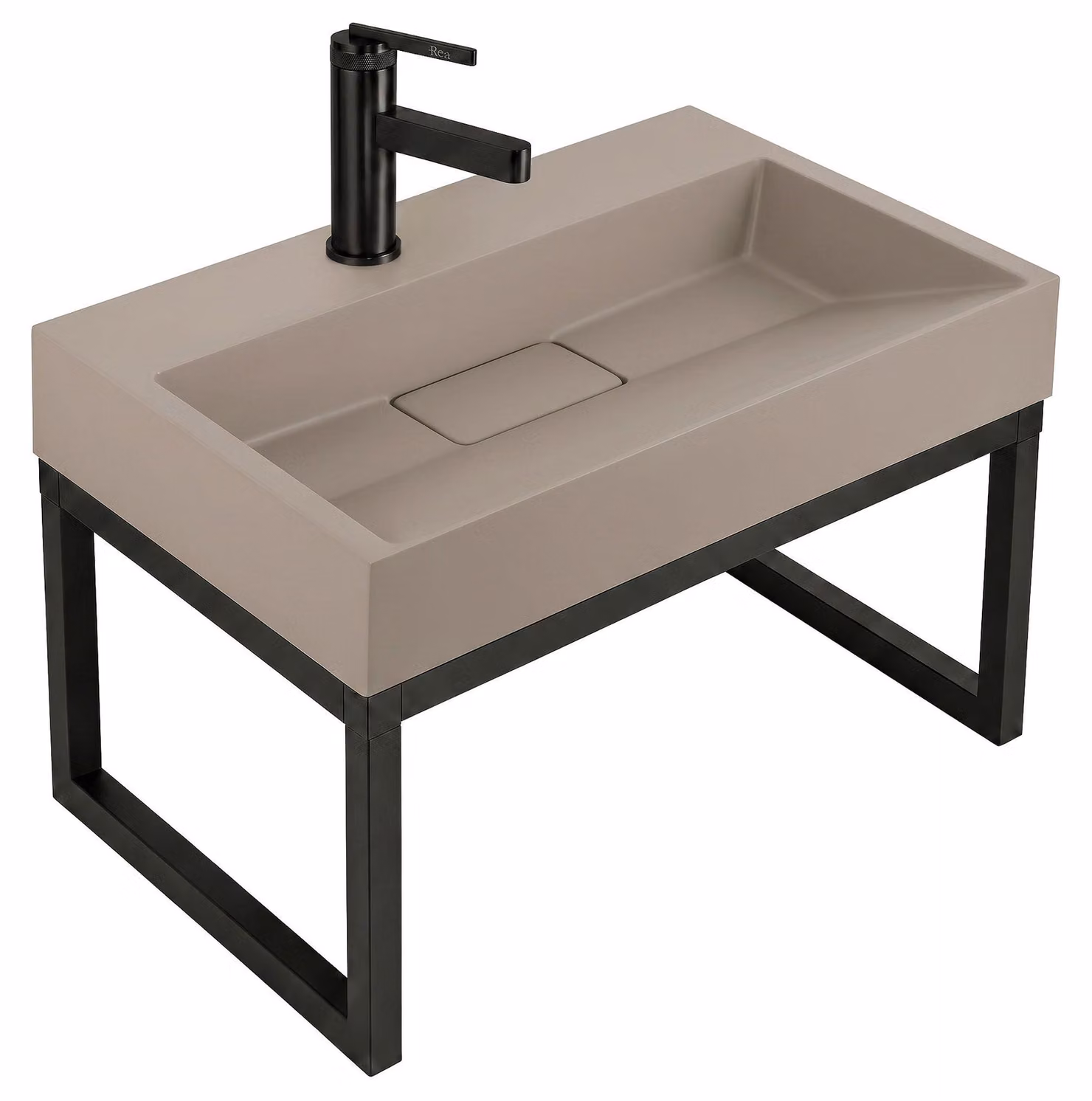 Lavabo in Conglomerato Rea Goya Taupe 60cm + Supporto