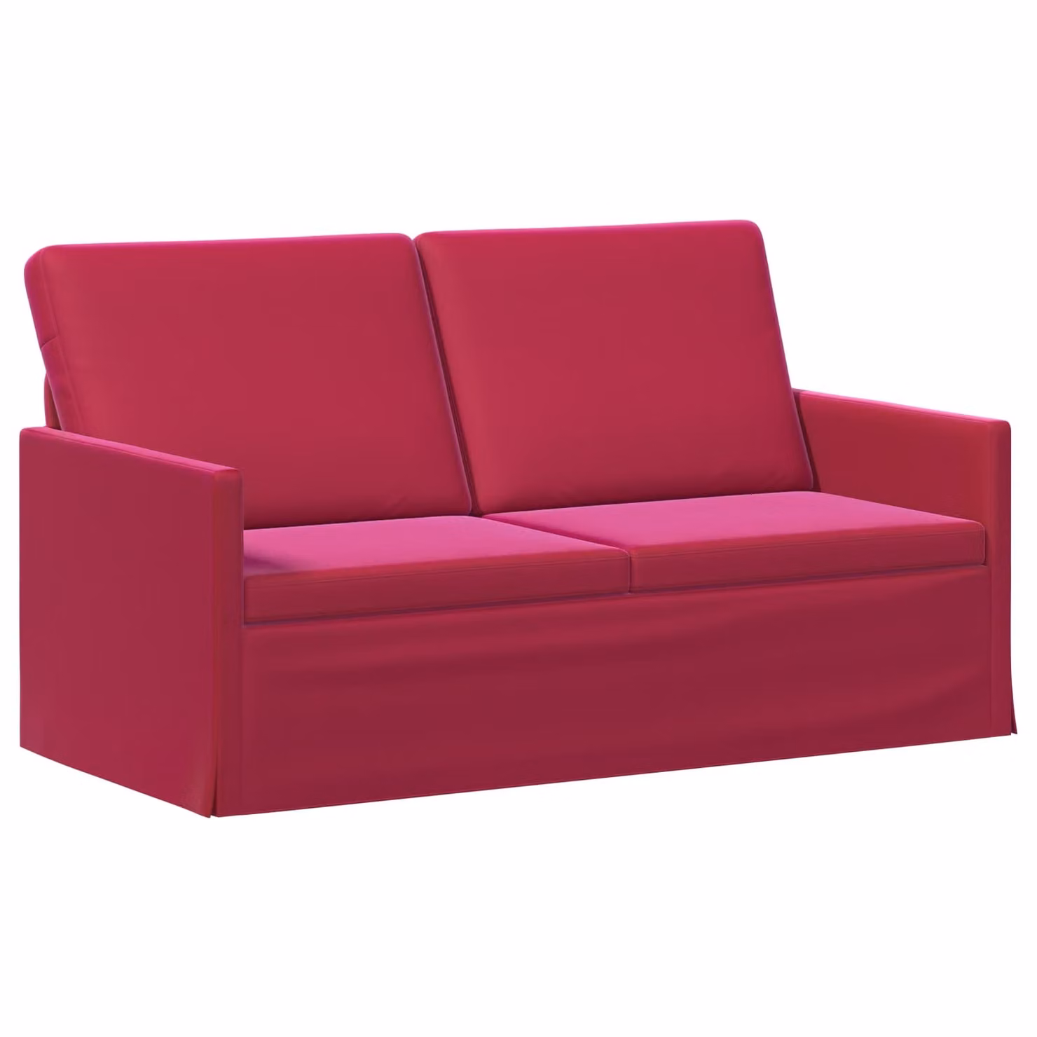 Divano a 2 posti vidaXL in velluto rosso con struttura in metallo, L 150 x P 81 x H 82 cm