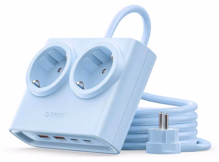 Orico PDC25, ciabatta multipresa da 25W, 6 prese (2 prese di corrente + 2 USB-A + 2 USB-C)