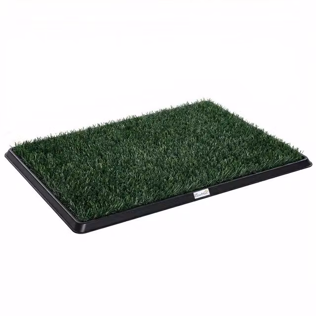 PawHut Tappetino Erboso Lavabile per Cani con Erba Artificiale e Vassoio per Uso Interno ed Esterno 76 x 50,5 cm   Aosom Italy