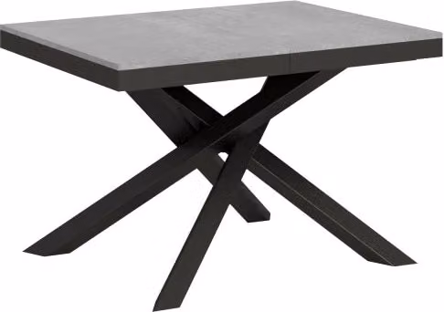 Tavolo allungabile Itamoby Volantis Evolution con telaio antracite e piano grigio, L/P/H: 120 x 90 x 77 cm (estendibile fino a 224 cm)