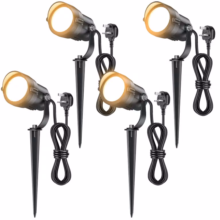 Faretto LED da esterno, 12W, set da 4, grado di protezione IP65, luce bianco caldo 2700K