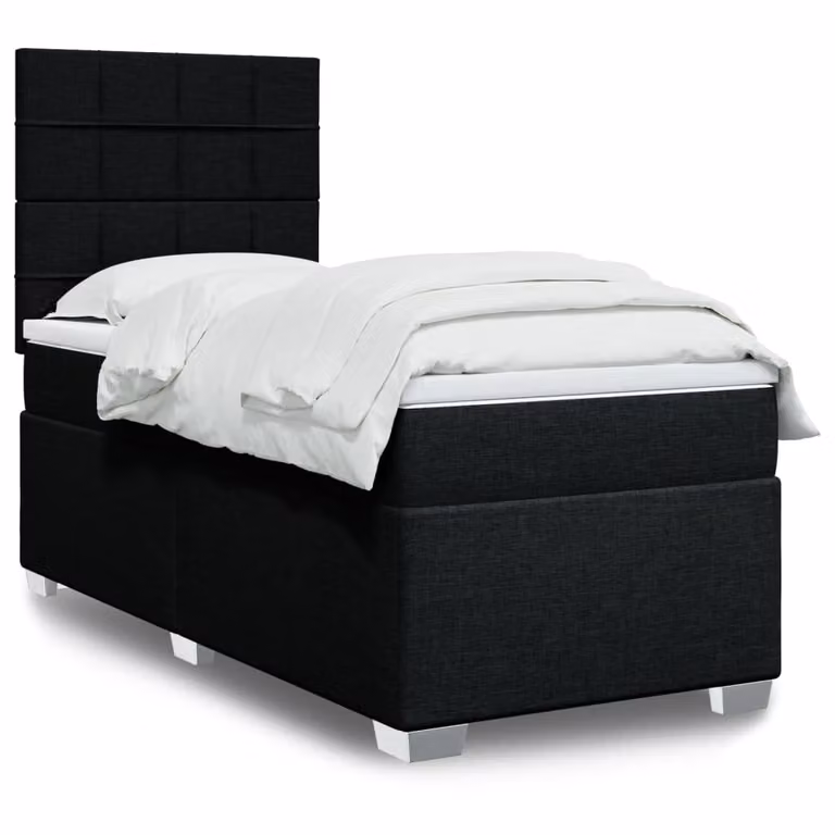 vidaXL Letto Ibrido con Giroletto a Molle e Materasso a Tasche Nero e Bianco L/P/H: 200 x 80 x 150,5 cm
