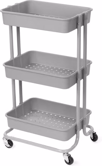 Carrello a 3 ripiani Grenà in plastica grigio Compactor