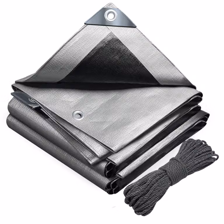 VOUNOT® Telo di copertura 2x3 m, 180 g/m², impermeabile, per autocarri, con occhielli, in tessuto, grigio