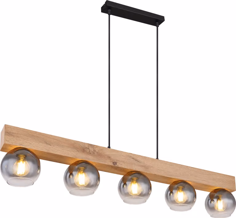 Globo Lighting lampada a sospensione in metallo nero opaco, 5x E27