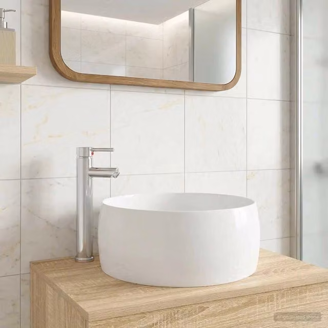 Lavabo con rubinetto e scarico Cromato 38,5 x 38,5 x 16 cm 890238