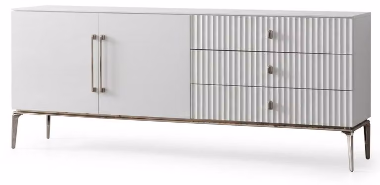 Mobile bar moderno, bianco, elegante, con struttura ricercata, funzionale, di alta qualità e raffinato